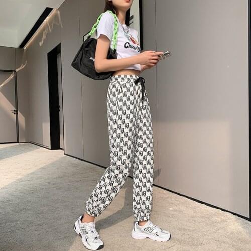2021 Women Nine points Bloomers Wide leg pants Trousers Casual Comfortable Beach Trousers Jogger pants Summer High-waist Haren