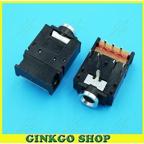 10pcs/lot 3.5mm Stereo Audio Jack Socket 3.5 Dual Track Headphone Connector 8Pins with switch PJ-307