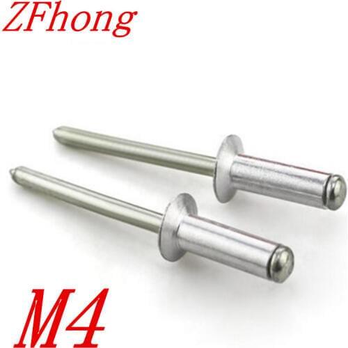 100pcs M4*6/8/10/12/16 M4 Countersunk Head Aluminum Blind Rivets Decorating Nails Flat Head Pop Aluminum Rivets
