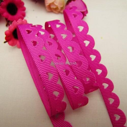 1410162,hot sale 10mm hollow Flowers solid Grosgrain ribbon, DIY handmade materials,Clothing accessories,Gift Wrapping