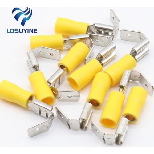 20x Crimping Connectors Piggyback Female Spade Connector Terminals Brass printed with Sn