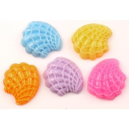 30Pcs 25x21mm Mixed Resin Conch Cabochon Flatback Decoration Crafts Embellishments For Scrapbooking Diy Accessories