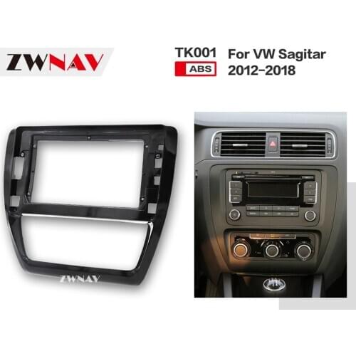 ZWNAV Car Double Din Frame radio Fascia Panel DVD Dash Interior Trim for Volkswagen new sagitar 2012-2018