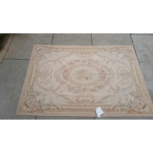 Free shipping 9'x12' French Aubusson rugs beige madallain design