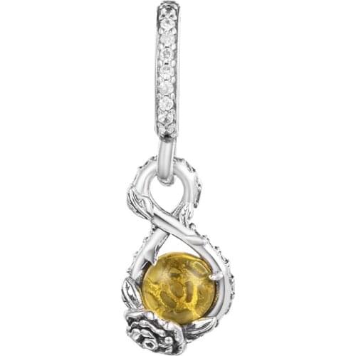 CKK Infinity & Rose Flower Charms 925 Original Fit Pandora Bracelets Sterling Silver Beads for Jewelry Making Women DIY