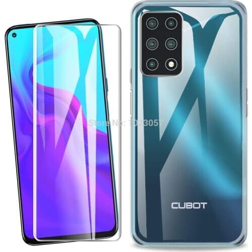 Coque For Cubot X30 C30 Case For Cubot X30 Black Soft Case with Black Full Tempered Glass For Cubot X30