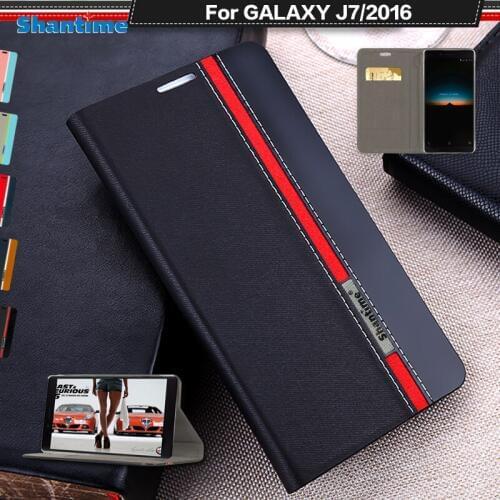 For Samsung Galaxy J7 2016 Flip Case Luxury Pu Leather Phone Case For Samsung Galaxy J7 2016 J710F Business Case Silicone Cover