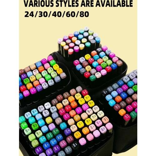 Touch 30/40/60/80/168 Color Marker Comic Alcohol Two-Headed Marker Art School Supplies Dr