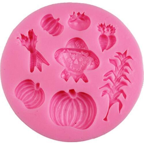 Farmer And Pumpkin Silicone Fondant Cake Mold Chocolate Mold For Christmas Thanksgiving Holiday Gift