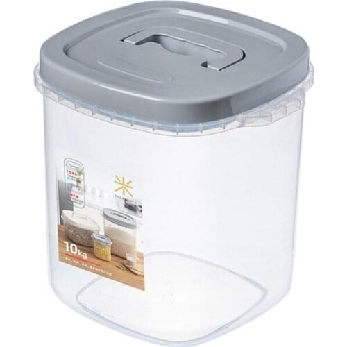 Sealed Flour Storage Tank 1.2L/5KG Food Storage Container Airtight Rice Container Bin with Measuring Cup Cereal Storage