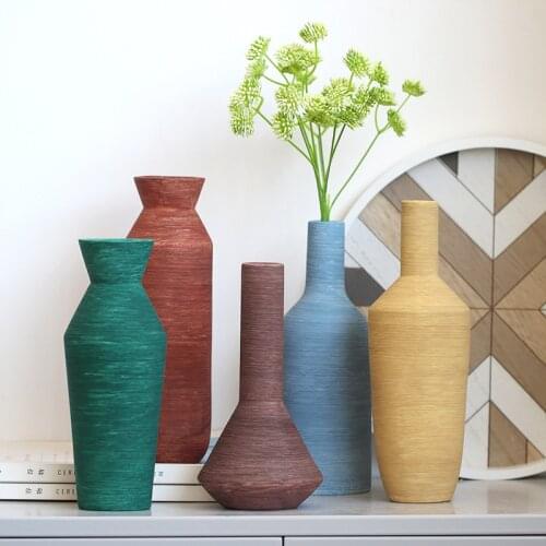 Ceramic Vase Brushed Nordic Modern Minimalist Mo Landi Color Fresh Water Ornaments Living Room TV Cabinet Dining Table