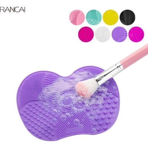 RANCAI Silicone Brush Cleaner Cosmetic Make Up Washing Brush Gel Cleaning Mat Foundation Makeup Brush Cleaner Pad Scrubbe Board