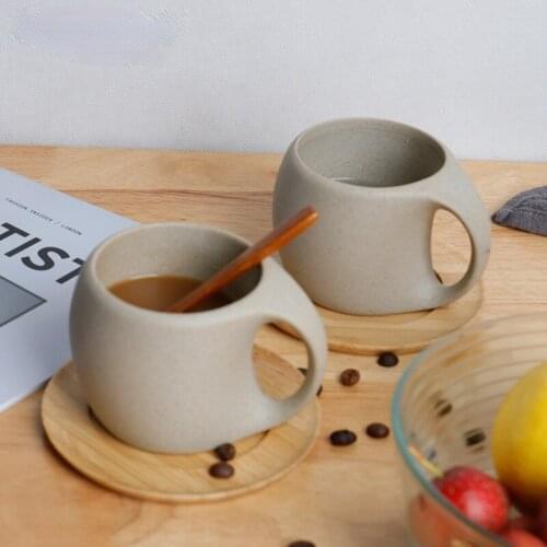2021 Creative Japanese Retro Ceramic Mug with Handle Personality Ceramic Coffee Cup Set Anti-slip and Anti-scalding Mugs