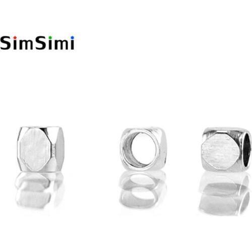 Simsimi 2.5x2.5mm square beads for jewelry making parts hole 2mm DIY small tiny beads for DIY stainless steel 200pcs