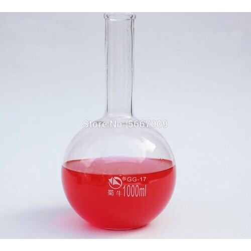 1PC Lab Glass 100ml-2000ml round/flat bottom Long Neck Flask for school laboratory experiment