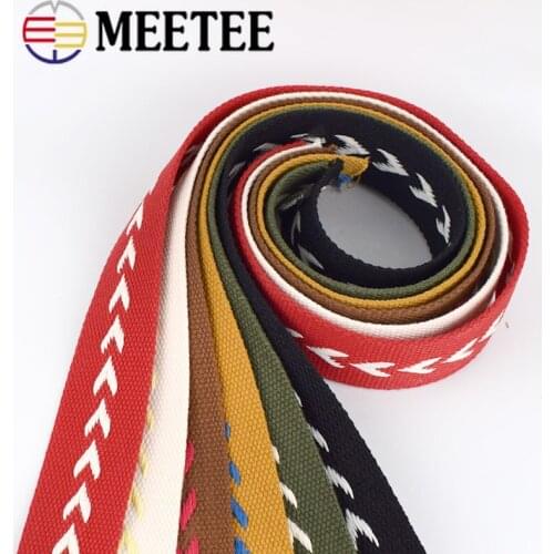 5Meters 38mm Polyester Cotton Jacquard Webbings Tapes Backpack Bag Strap Belt Ribbons DIY Garment Sewing Tape Bias Binding