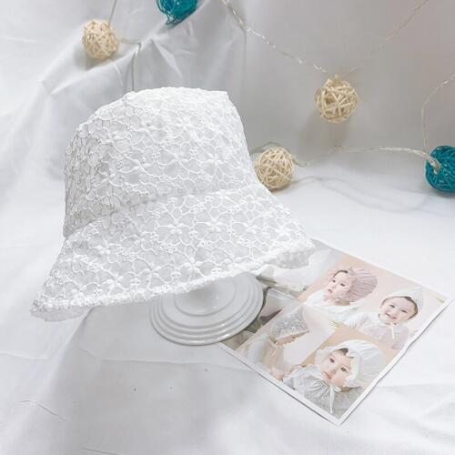 50-52cm Summer Lace Floral Baby Girls Cute Hats Vacation Beach Toddlers Kids Caps Children Clothes Outdoor Decorate Accessories