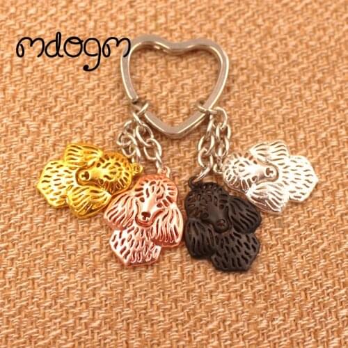 Cute Poodle Dog Animal Purse Handbag Charm Handmad Metal Pendant Keychain For Bag Car Women Men Key Ring Love Jewelry K013