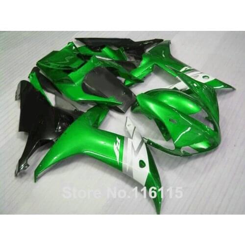 MOTOMARTS 100% new Fairing kit for YAMAHA 2002 2003 green white black fairings set Full injection molding YZF R1 02 03 kits YZ56