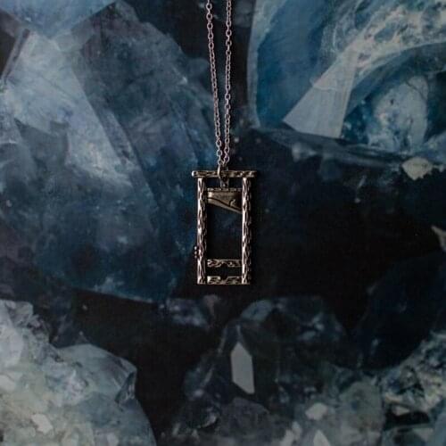 Men Guillotine Necklace Vintage Jewelry French Revolution Creepy Halloween Art Pendant Necklace Gifts