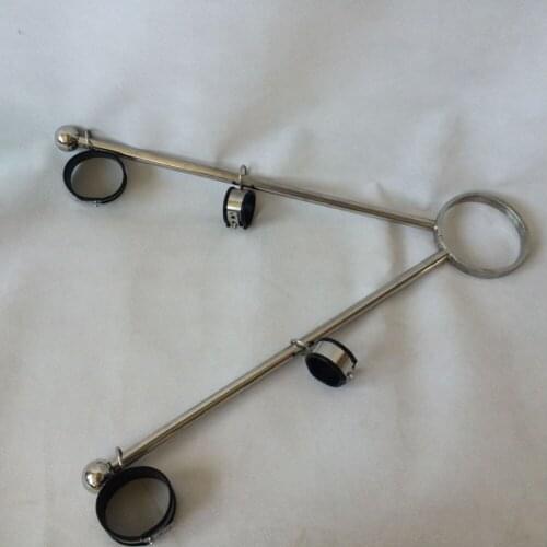 Stainless steel open leg handcuffs ankle anchor bdsm bondage set bdsm sex toys adult games steel bondage sex tools bdsm toys