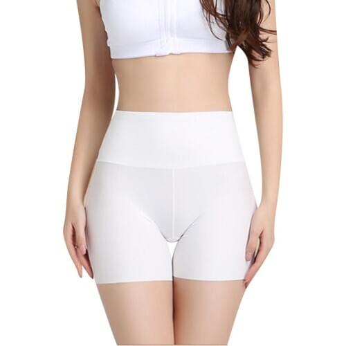Summer New Women Safety Shorts Pants Seamless Nylon High Waist Panties Seamless Ice Silk Plus Size Panties Underwear