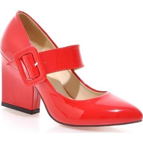 New age season fashion point thick with high 43 womens shoes with shallow mouth size code 33-1220