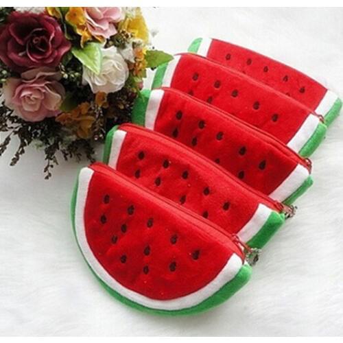 1pc new Big Volume Watermelon Fruit School Kids Pen Pencil Bag Case Gift Pendant School Supplies Size:14.5*8.5cm