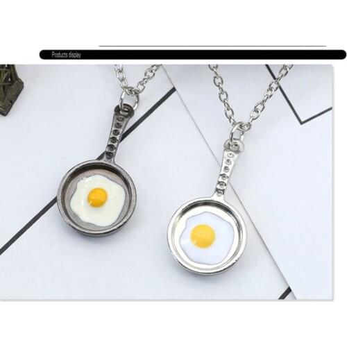 Personalized Omelette Pan Pendant Necklace Chef Creative Metal Chef Statement Necklace MenS Unisex Jewelry Graduation Gift New