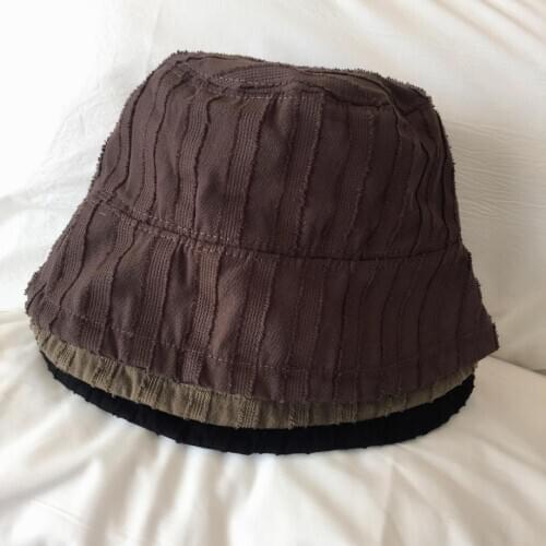 Casual and versatile striped Bucket Hat fishermans basin hat womens fashion