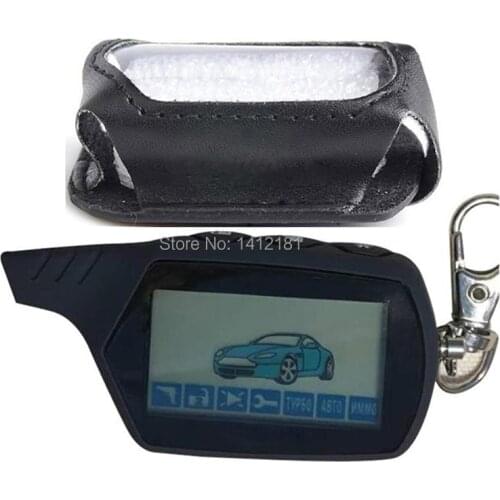 Top Quality Two-way A61 LCD Remote Control Keychain + Leather Body Case for Anti-theft Key StarLine A61 2 way car alarm system