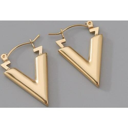 Hip Hop Style Geometric Triangle Pendant Titanium Steel Earrings Stainless Steel Arrow Earrings 2021 Trend Lady