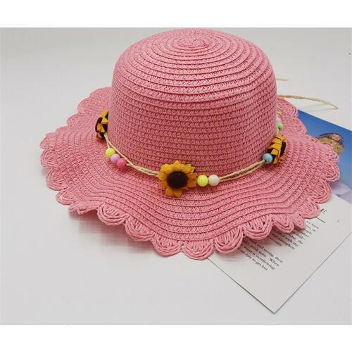 2020 Baby Sun Hat Summer Flower Straw Hat For Kids Sun Hat For Baby Girl Boy Beach Cap sun block UV protection Panama hat bone