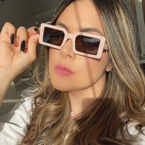 Small Square Candy Color Gradient Sunglasses For Women New Fashion Elegant Uv400 Rectangle Eyewear Men Vintage Chic Shades Black