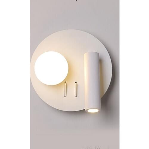 LED wall light personality bedroom bedside lamp Nordic modern minimalist stair creative aisle living room revolve wall lamp