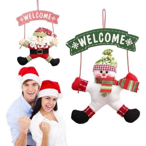 1Pcs Christmas Door Hanging Decor Santa Claus Ornament Christmas Decor For Living Room Noel Natal 2022 Christmas Gift New Year