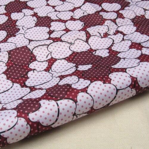 PVC coated waterproof fabric - Apple and dot on Choclate background (WF044)