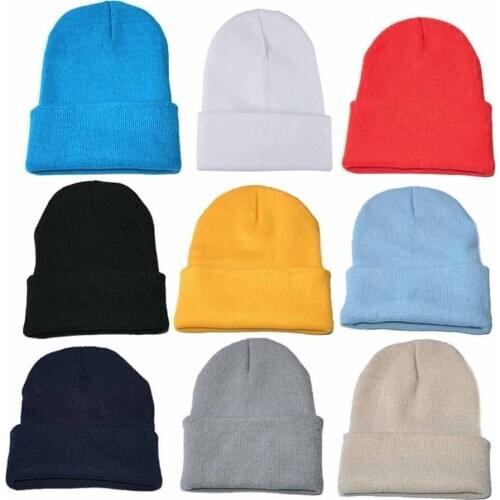 Knitted Hats Unisex Solid Hip-hop Skullies Knitted Winter Hat Outdoor Casual Sport Cap Hip Hop Warm Winter Hats For Women C1217