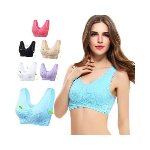 2019 New Arrival Seamless Wire Free Full Cup Solid Lace Push Up Sexy Women Bra High Quality Women Sliming Underwear Casual Use