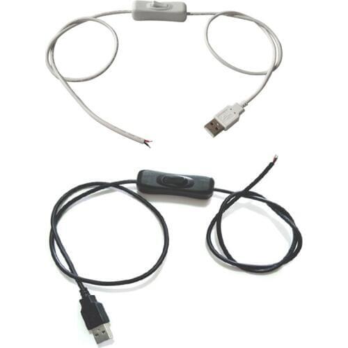 1M 5V USB Switch Button Extension Cable Connector For LED Strip 2Pin 5050 3528 5630 2835