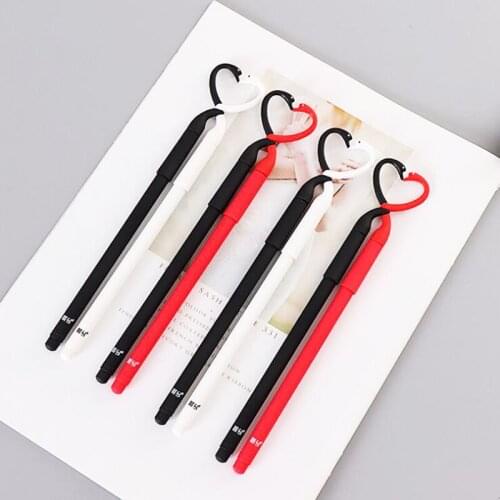 2 Pcs/set Creative Swan Kiss Love Couple Pen 0.5mm Black Gel Pen Office School Supplies Blue Pens Pencils Writing Supplies