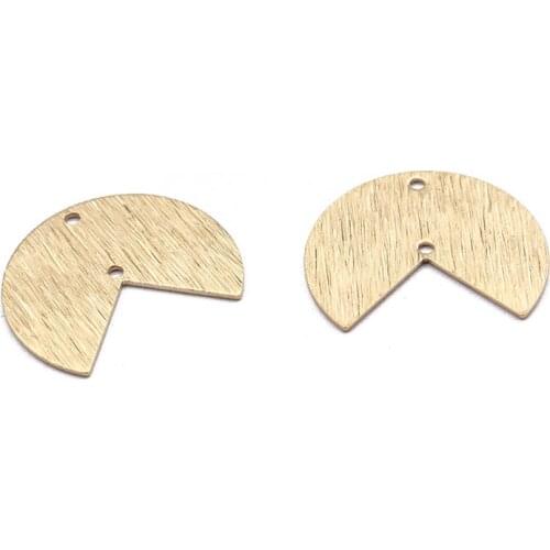 20pcs/lot Textured Brass 20x17mm Incomplete Round Charms Connector For Earrings Jewelry Findings Making Supplies