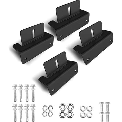 4Pcs Solar Panel Metal Mounting Z Brackets with Nuts Bolts for Home Car RV Camper Boat Wall Off-Gird Roof Installation