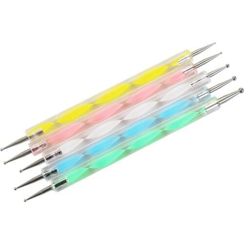 5 sets of Nail Art Dispensing Tools Double-ended Pointing Pens 5 different sizes of round head nail tools
