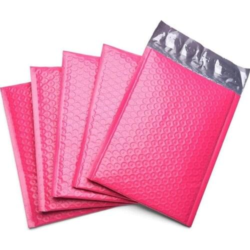 50-100Pcs Bubble Mailing bag Padded Envelopes Lined Poly Mailer Self Seal Hot Pink Envelopes With Bubble Shipping Packaging Bags