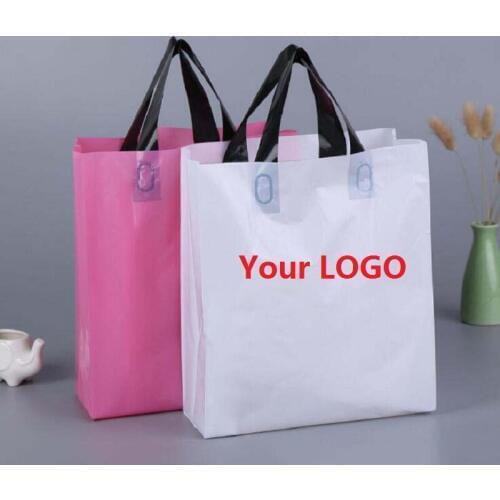 5000pcs/lot plastic jewelry pouch Packing Gift Carrier shopping Bags with logo, many colors to choose