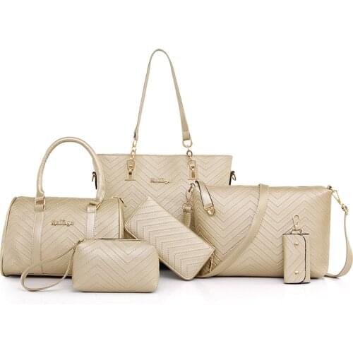 6 Pcs/set Composite Luxury Handbags for Women Shoulder Crossbody Bags Female Leather Purse and Handbag Clutch Sac Main