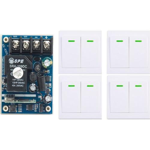 DC12V 24V 36V 48V 10A 1CH Wireless Remote Control Switch Receiver+Wall Panel Remote Transmitter Garage Door lamp/window/shutters