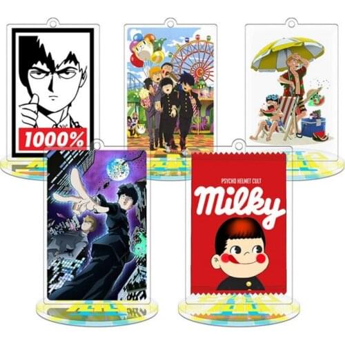 Anime Mob Psycho100 Reigen Shigeo Kageyama Ekubo Acrylic Stand Doll Keychain Keyring Pendant Psycho Model Toy Gifts