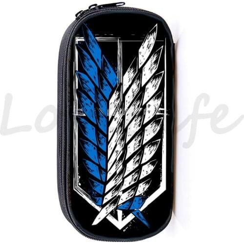Anime Attack on Titan Pencil Case Make Up Bags Student Pen Bag Cosmetic Zipper Stationery Bag Boys Girls Pencil Holder Boys Bag